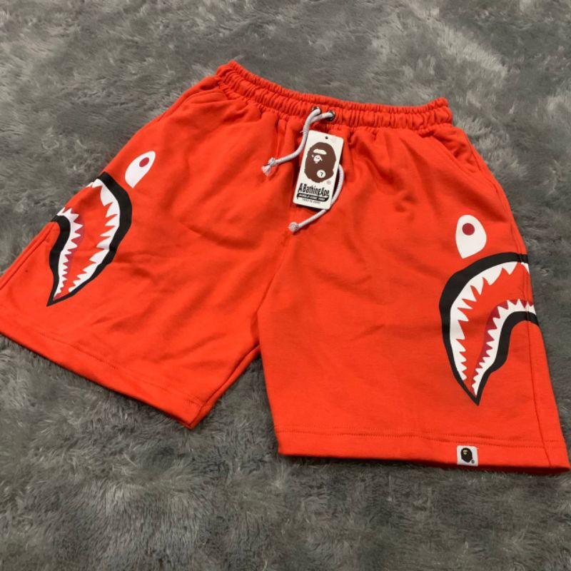 Short Pants Celana Pendek Bape Double Shark Orange