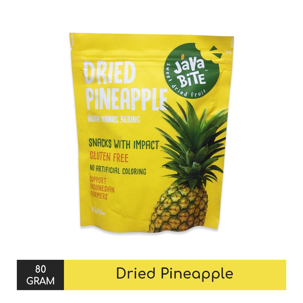 

Dried Pineapple Gluten Free - Manisan Buah Nanas Kering Java Bite 80gram