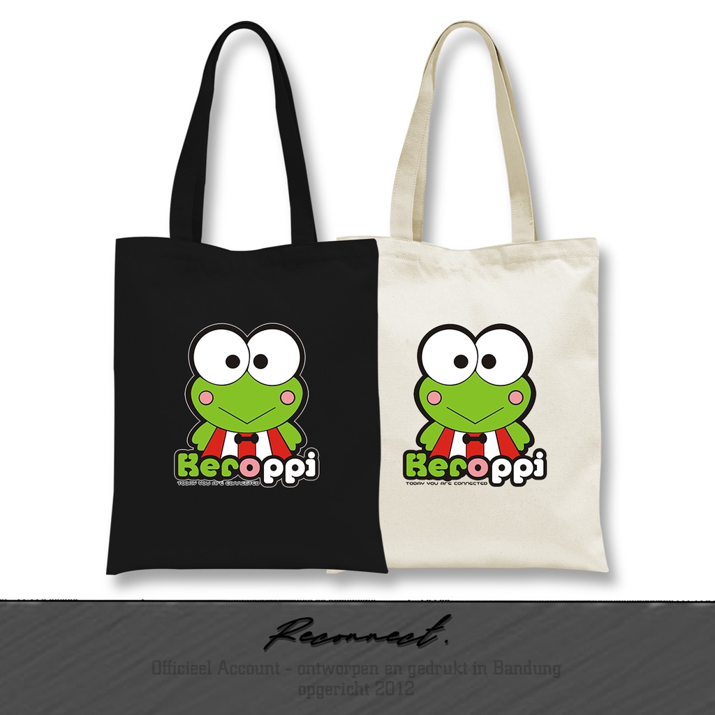 Reconnect TOTE BAG Kartun Motif Keropi - Gratis Tambah Nama