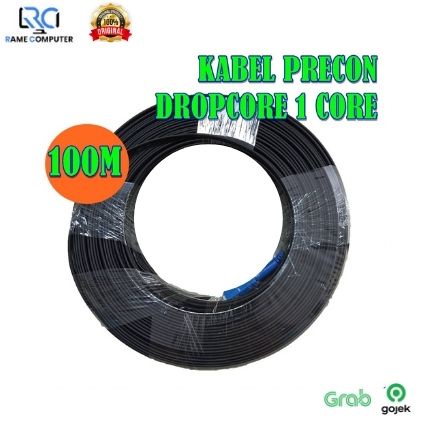 Kabel ftth dropcore precon fiber optik simplex single mode 1 core 100m