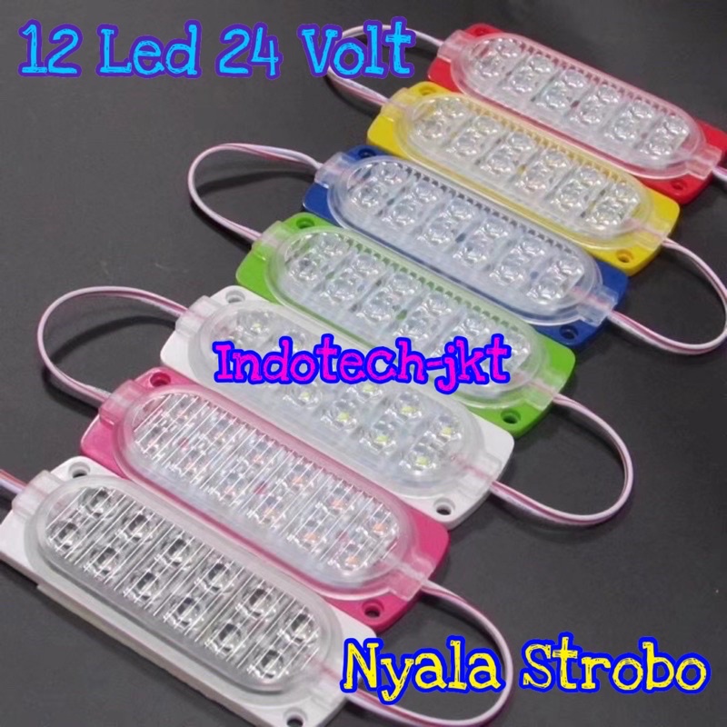 Lampu Kolong Truk Bis 24 Volt 12 Led Nyala Kedip