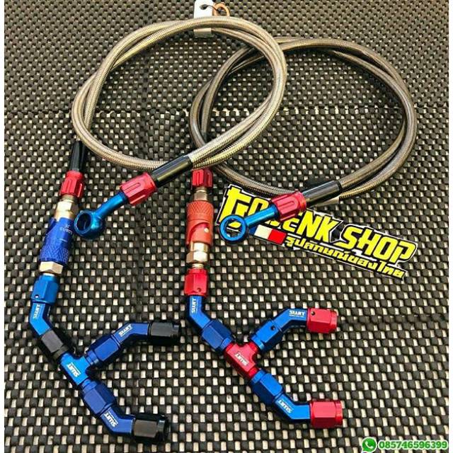 Paket Selang Rem Depan Fitting dan Staubli Swits Original Thailand 36 inch Khusus Kaliper Big 2pin