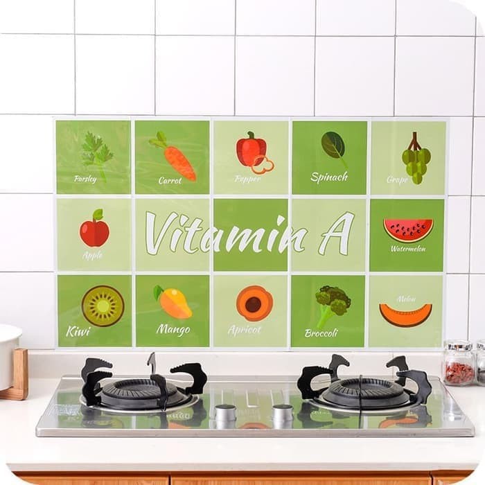 Wallpaper Stiker Dinding Dapur Anti Minyak Anti Api Aluminium Foil