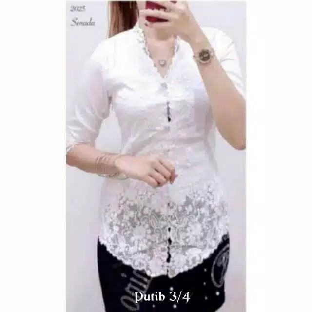 Import Kebaya Modern Keong Bahan katun Kombinasi Brukat Korea Renda