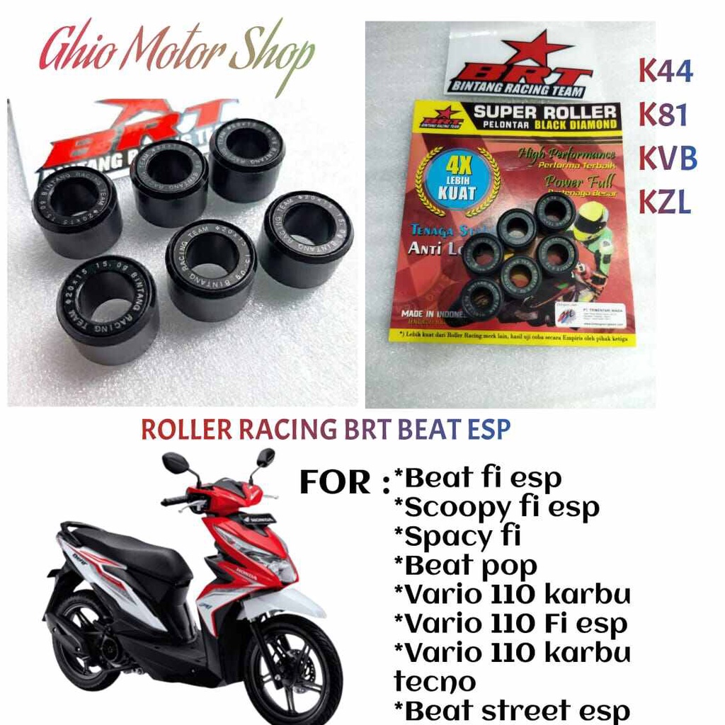 BRT VANBEL&amp; ROLLER HONDA VARIO KARBU 110(KVB KZL K44)FANBEL VANBELT PANBELT LOLER RORER  BRT DRIVEBELT CLD KAWAHARA TDR SSS AHRS LOLER RACING VANBEL VARIO DAN ROLER VARIO KVB ROLLER VARIO KARBU ESP BRT VANBELT VARIO KARBU 110 FI ESP GHIO MOTOR CHAN