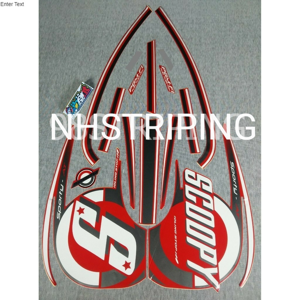 STRIPING  POLET HONDA SCOOPY F1 FI MERAH SILVER TAHUN 2015