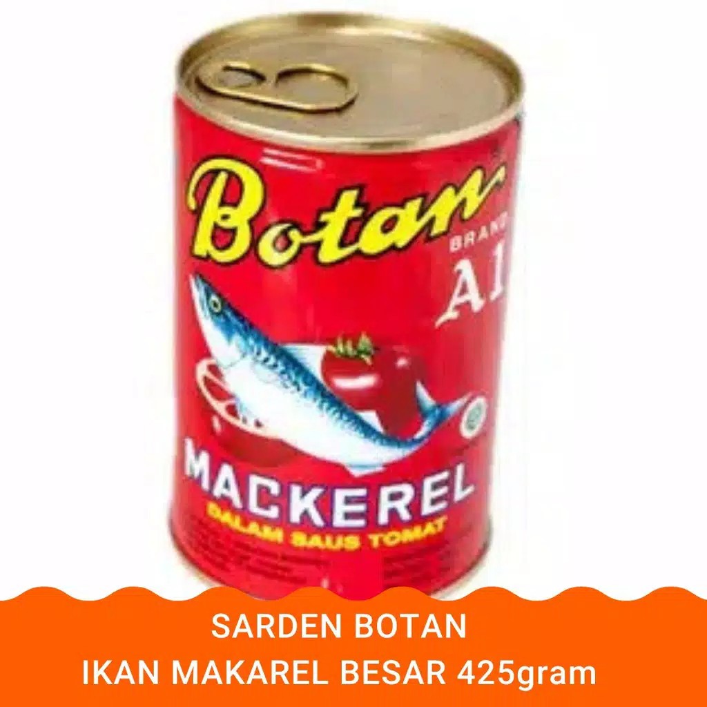 

Rizqky-Store SARDEN BOTAN IKAN MAKAREL BERAT 425g PAKET ISI 2KALENG