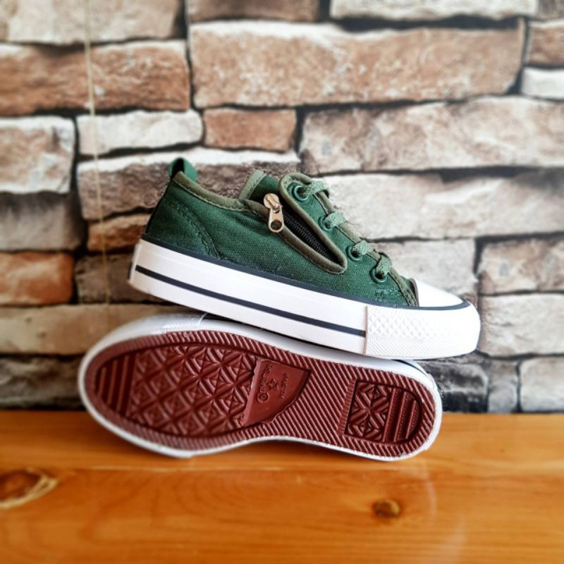 SEPATU ANAK CONVERSE ZIP PREMIUM HIGH QUALITY CONVERSE ANAK HIJAU ARMY