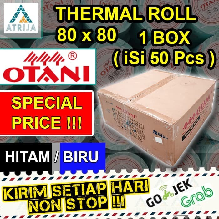 

Thermal Roll Otani 80x80 1 Box (50 Roll) Hitam Struk Kasir