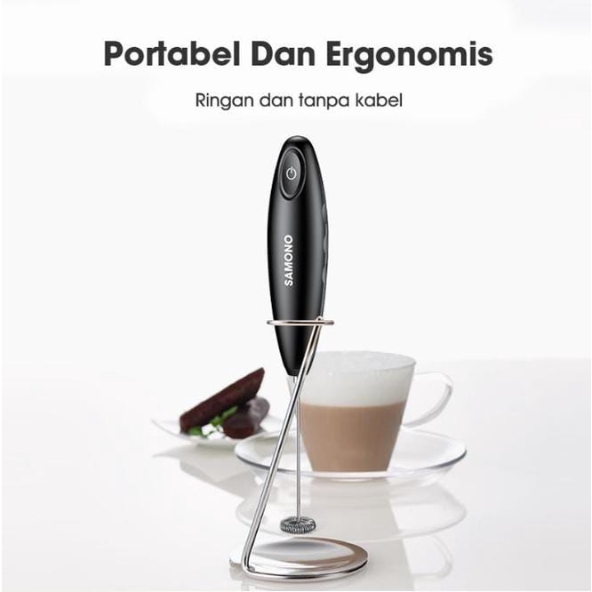 Samono Pengocok Susu Mini Portable Mixer Milk Frother Hand Blender Tangan Pembuih Kopi Susu Pengaduk Telur Cream