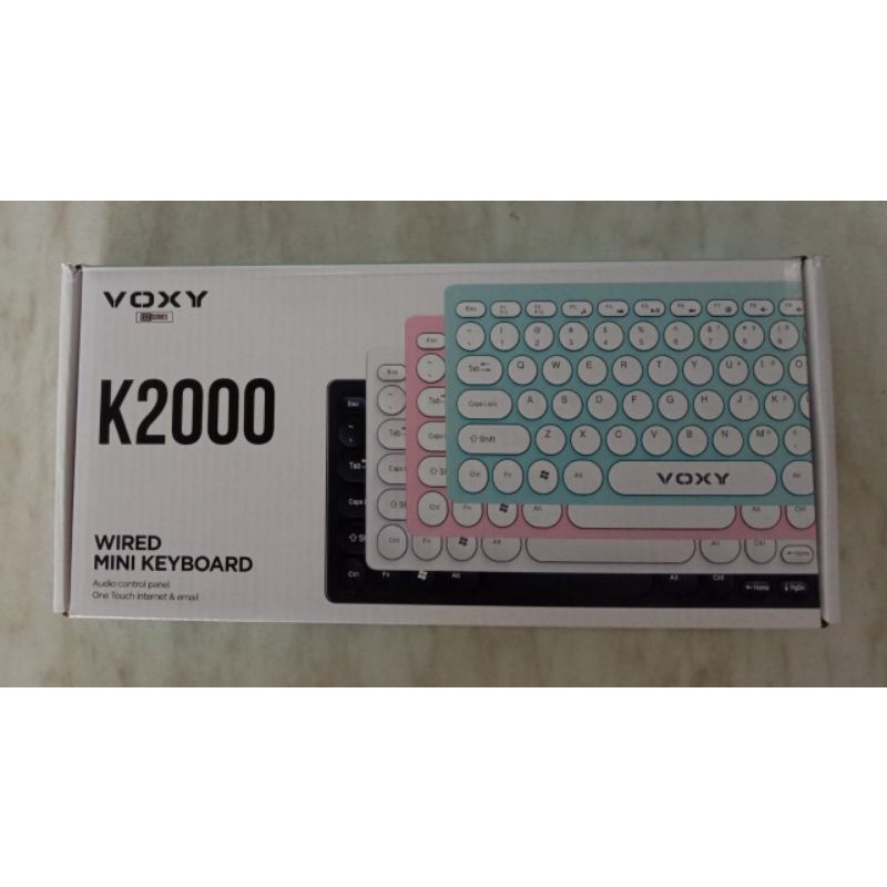 Voxy K2000 Keyboard Mini USB Wired Black White Tosca Berkualitas!