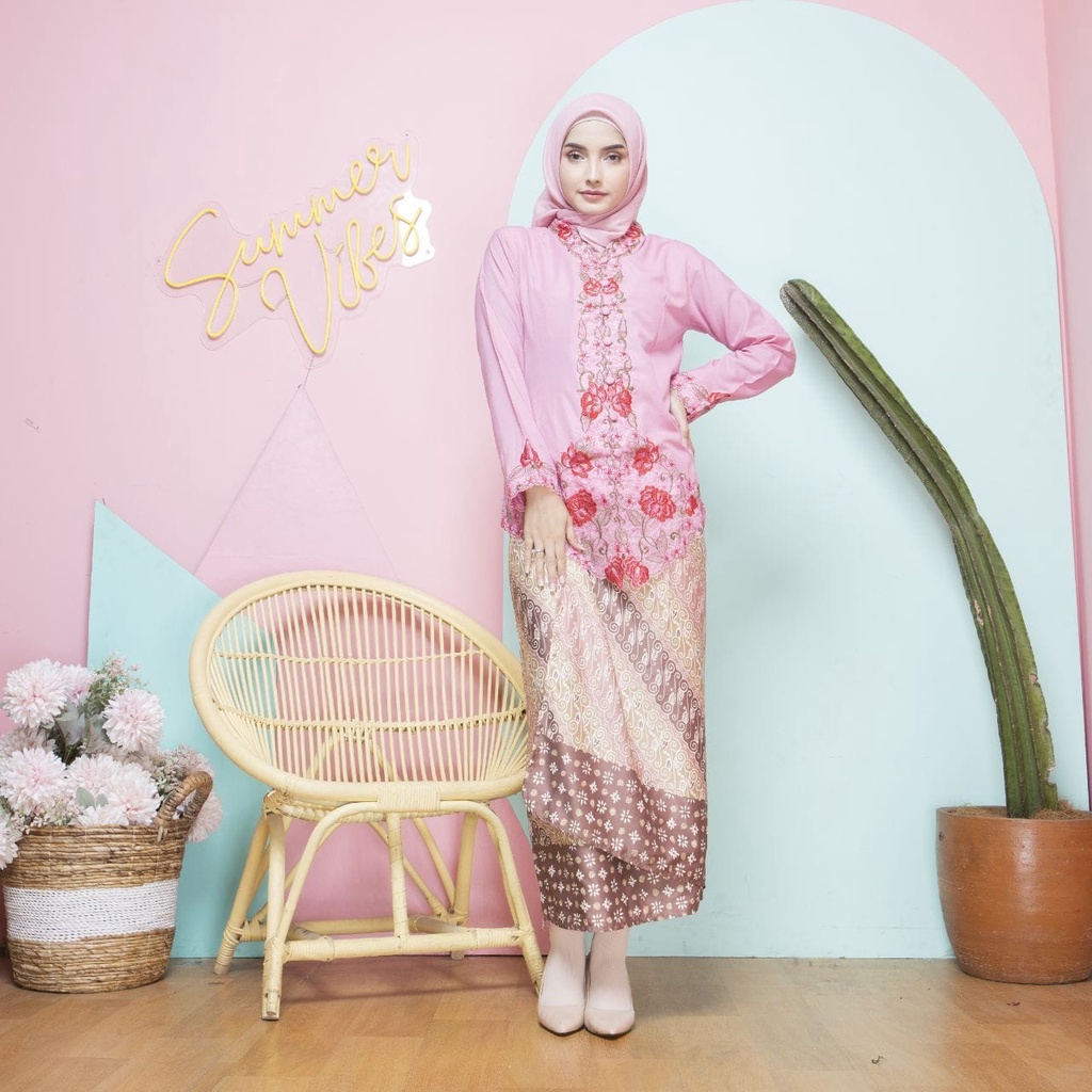 Alantasik - Atasan kebaya bordir WARNA alantasik modern wisuda kantor kerja SULAM kebaya encim wrana R24 R27
