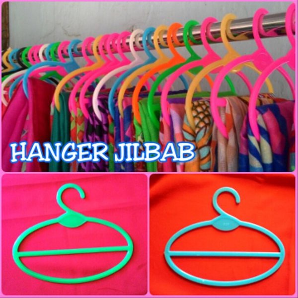 LJR Hanger 2 lusin 24 pcs Hijab Jilbab Oval Gantungan Kerudung Pashminah Scarf Syal