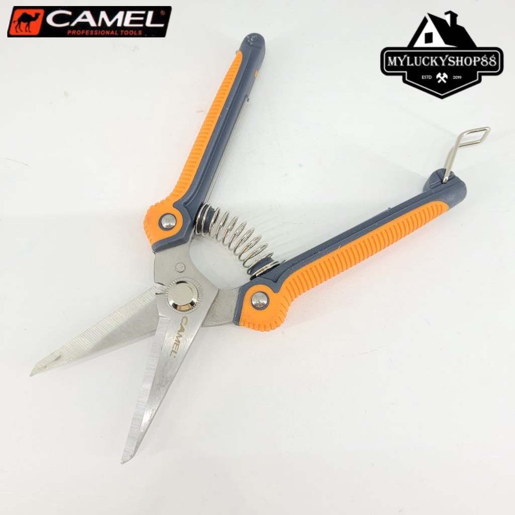 Gunting Korea Camel Rubber Grip 8&quot; Inch Dahan Ranting Seng Serbaguna