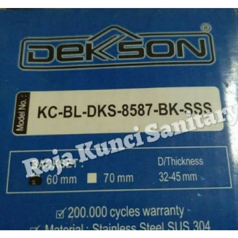 Kunci Bulat Kamar Mandi Dekson KCBL 8587 BK/Kunci Pintu WC/Pintu PVC