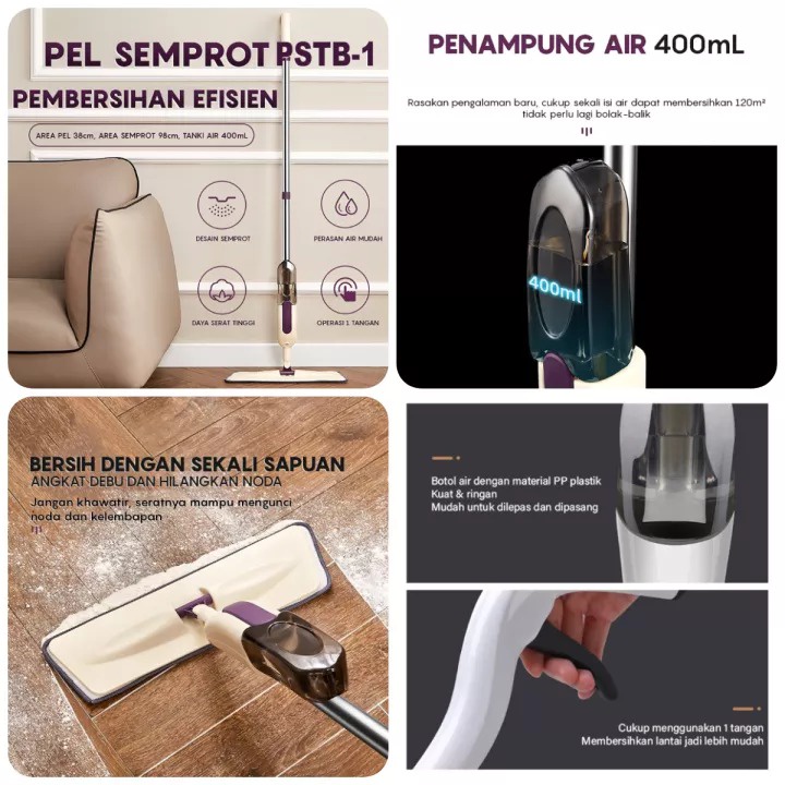 PROMO PSTB-1 Alat Pel Lantai Semprot - WATER SPRAY MOP Pel Semprot Otomatis Pel semprot model terbaru Pel Praktis tanpa ember  Alat Pel Lantai Semprot Otomatis Water Spray Mop Automatic Laris_unik