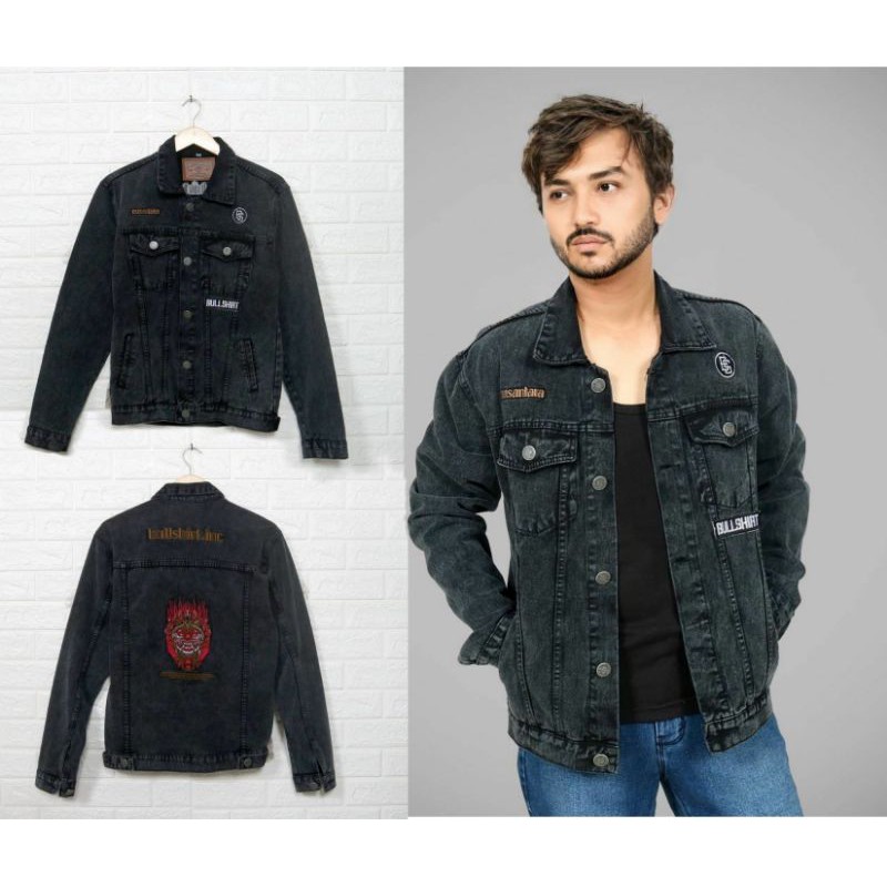 Jaket Denim Pria Jaket Jeans Denim Bordir Jaket Bordir Original Lokal Brand Bullshirt