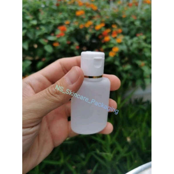 Botol fliptop 30ml / Botol DKS 30ML 30 ml HDPE tutup snap putih list gold