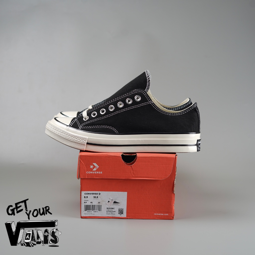 Converse Chuck Taylor 70S Low Black White Egret 100% Original