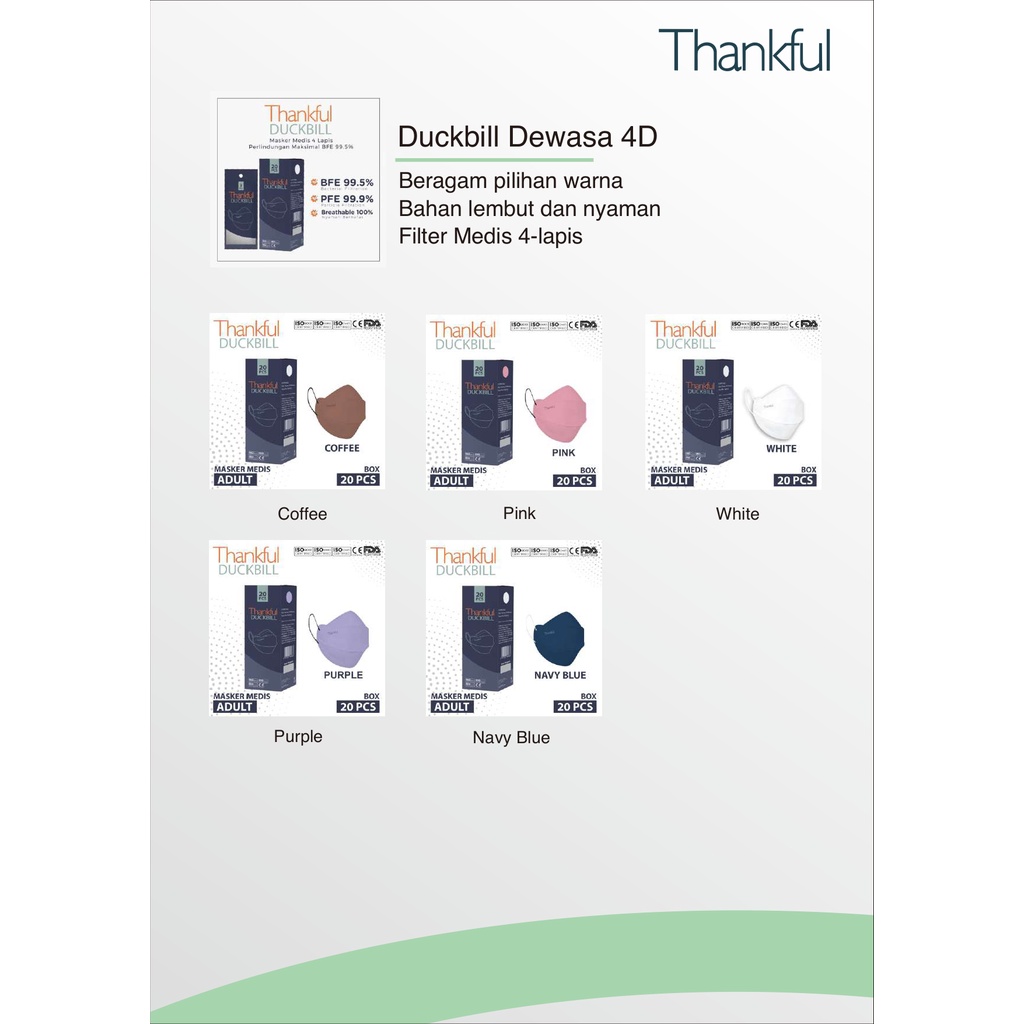 Masker Thankful Duckbill Dewasa 4D