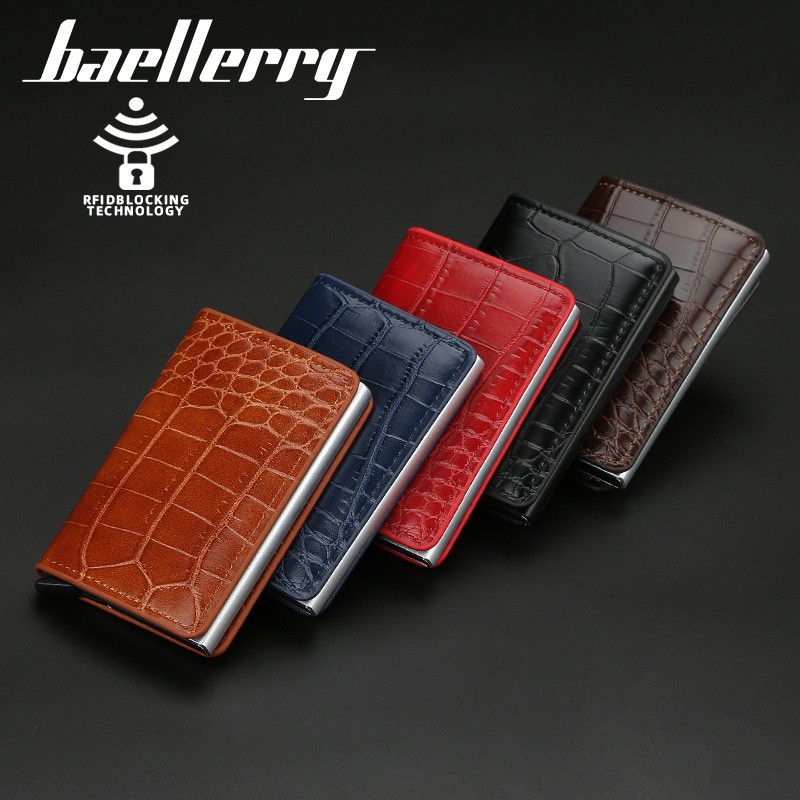 ORIGINAL BAELLERRY DOMPET KARTU LONTAR DENGAN FITUR RFID ANTI PENCURIAN DATA K9130