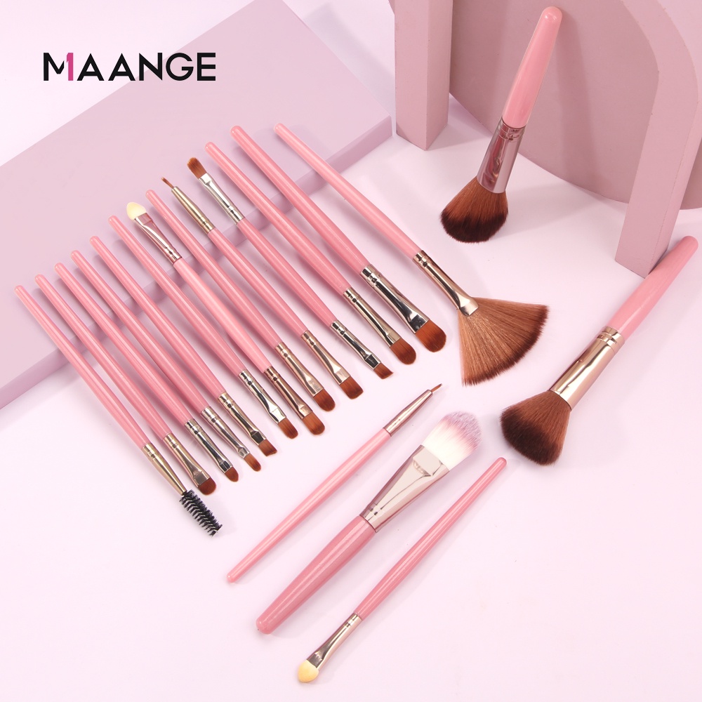 MAANGE 18 Pcs/Set Makeup Brushes Blush Small Fan Eyebrow Eyeliner Eyeshadow Soft Hair Brush Tools