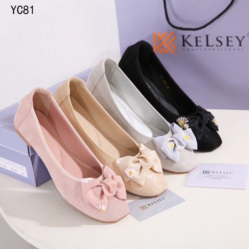 Kelsey Sepatu Slip On Wanita / Sepatu Flat Pita Wanita YC81