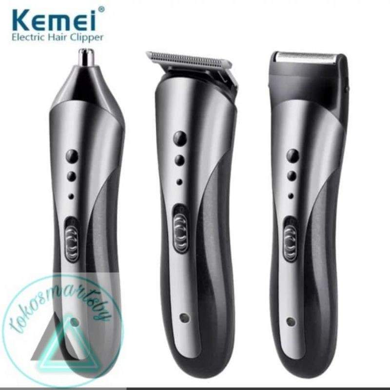 Alat Cukur Rambut Elektrik - Professional Hair Clipper 3in1 Kemei KM 1407 untuk potong rambut, kumis