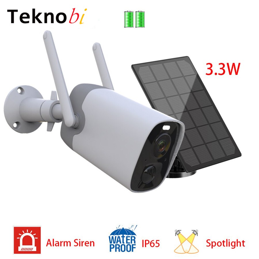 CCTV Portable IP Camera CCTV Solar Portable Baterai Teknobi CG7 Waterproof Wireless - kamera + solar