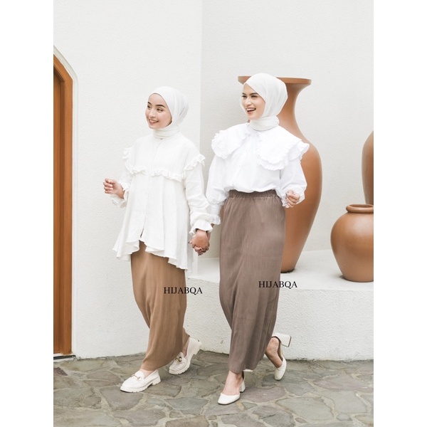 HIJABQA - Rok Plisket Span Premium / Pleated Skirt / Rok Span Panjang