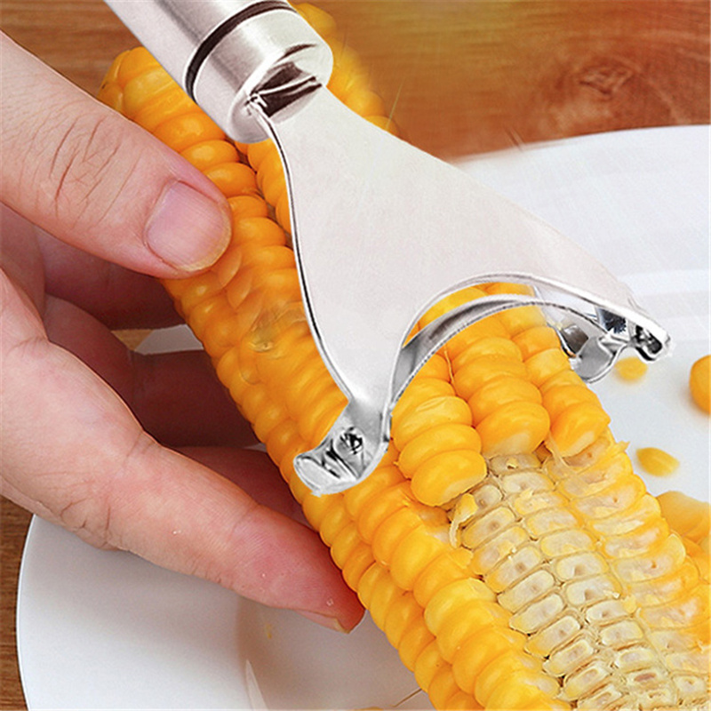 Corn Thresher Peeler Stainless Steel Corn Peeler Slicer Manual Corn Kernel Stripper Cob Kitchen Tools