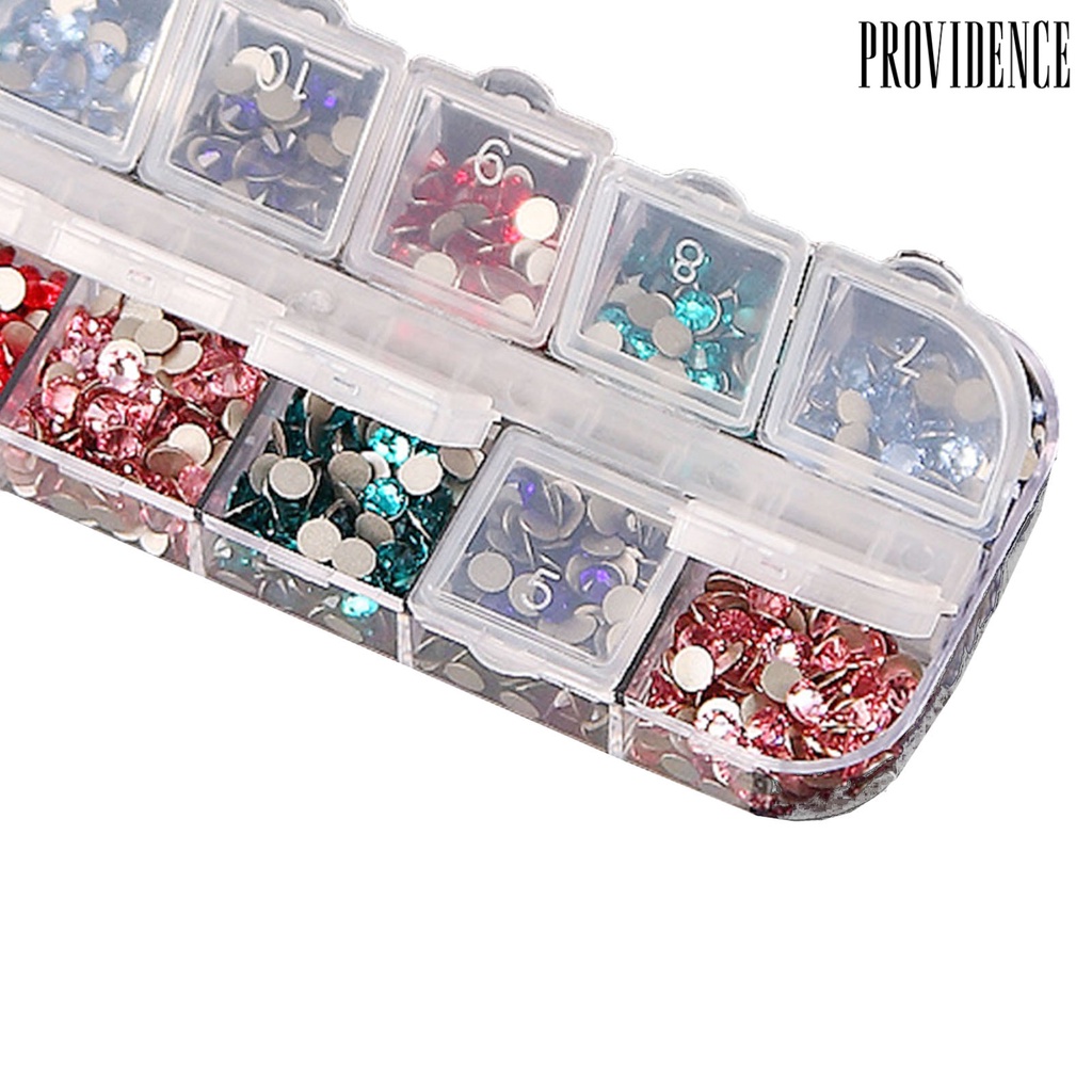 Providence 12-Grid Transparent Nail Art Tips Rivet Pearl Metal Sequin Storage Box Organizer