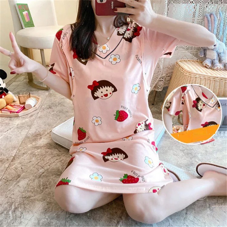 BAJU TIDUR MENYUSUI PIYAMA NURSING HOME WEAR BUSUI DASTER DRESS BUSUI 22