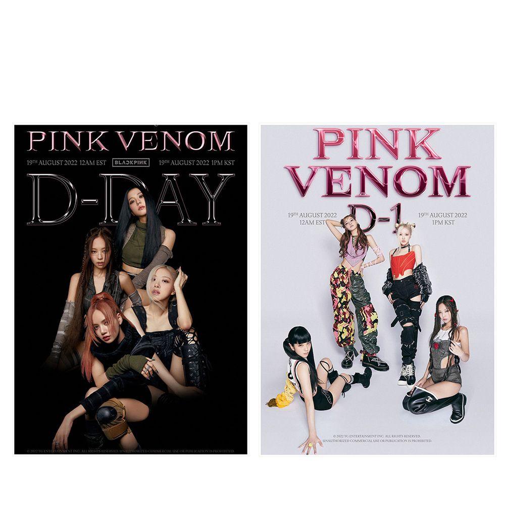 Needway  PINK VENOM Poster Ruang Tamu Kamar Tidur Fashion Kualitas Tinggi Lukisan Foto Kipas Hadiah Dekorasi Rumah Album Baru Stiker Dinding Lukisan Bergambar Self-adhesive Stickers