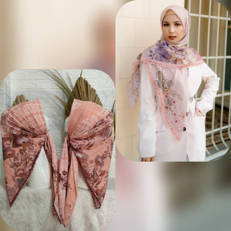 Hijab motif louisaluna / branded kw segiempat