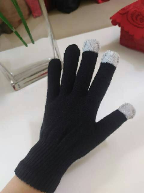 Sarung Tangan Motor TouchScreen Rajut Smart Phone Warna Polos Unisex Pria Wanita Hand Gloves Igloves