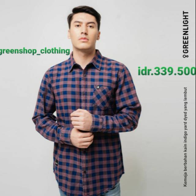 Kemeja Flanel pria Greenlight ORIGINAL