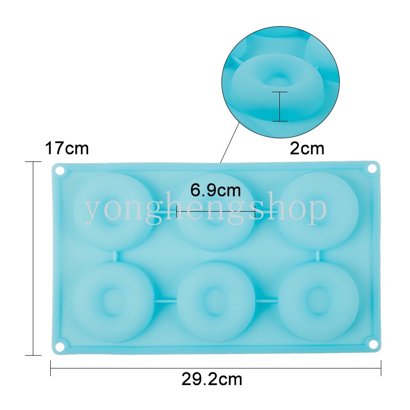 Cetakan Coklat / Kue / Roti Bentuk Donat Bahan Silikon Anti Lengket DIY