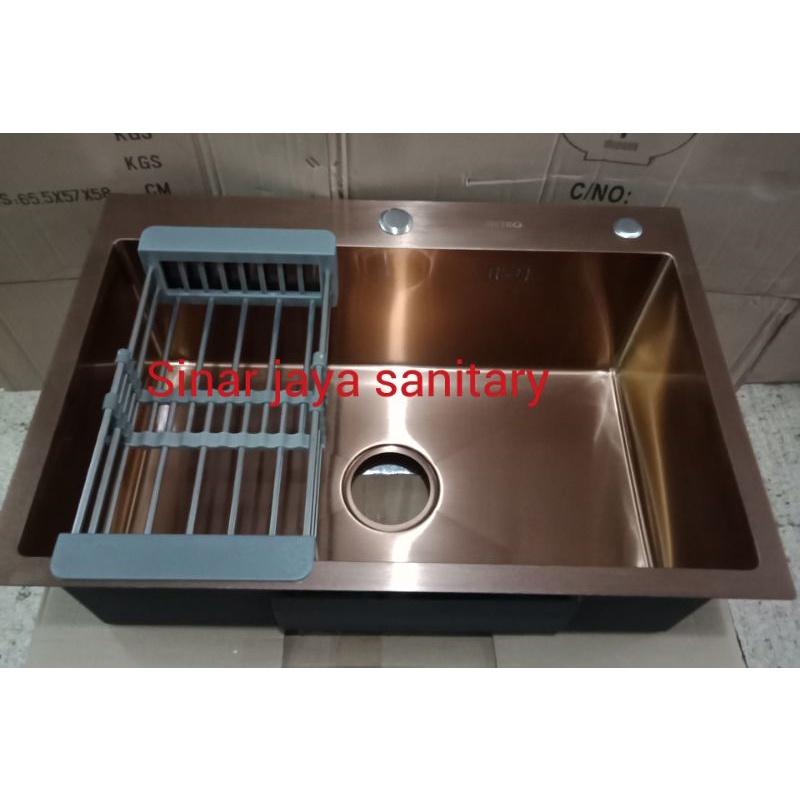 Paket komplit kitchen sink ROSE GOLD 6045 &quot;ORIGINAL&quot; / Paket lengkap sink 6545