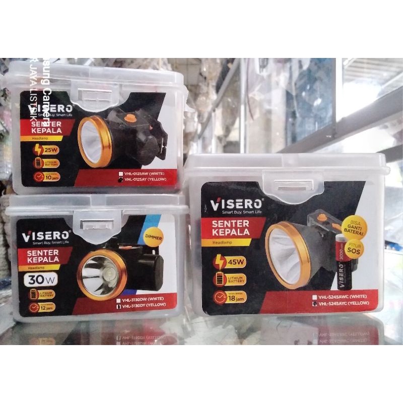 Senter Kepala Visero VHL-0125 25Watt ~ VHL-3130 Dimmer 30Watt ~ VHL-5245 45Watt Warna Putih&amp;Kuning