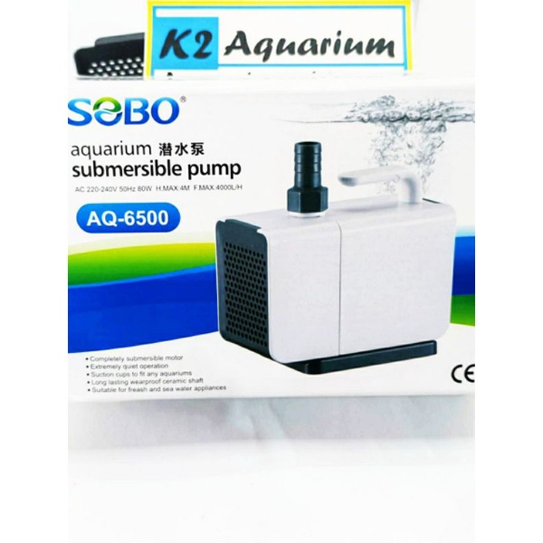 SOBO AQ 6500 Pompa filter 4000 L/H 80watt celup kolam ikan koi hidroponik bukan 106