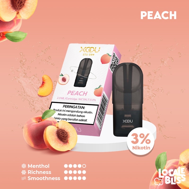 [RELX Infinity &amp; Essential ] XOOU Mint Flavour Catridge Pods Pro Peach