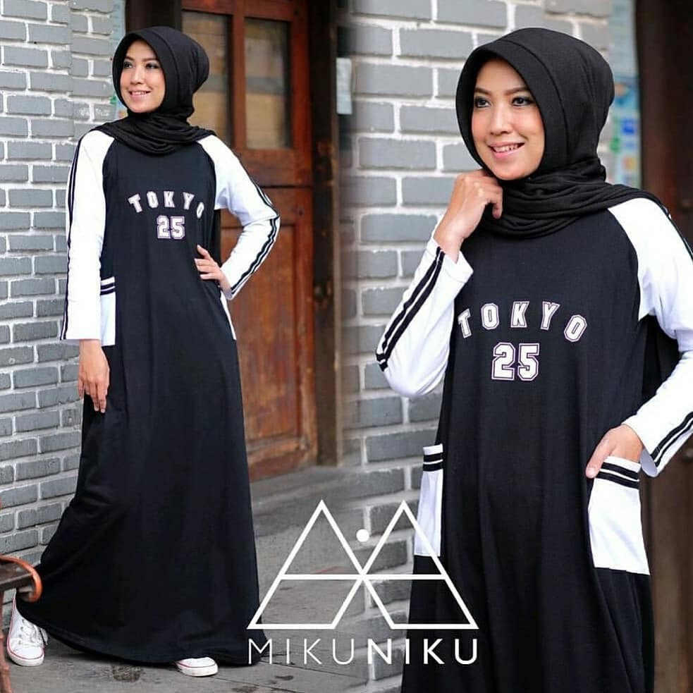 Baju Original Termurah MCL TOKYO 25 Maxi Dress Muslim Modern Panjang Hijab Fashion Wanita Gamis 2018