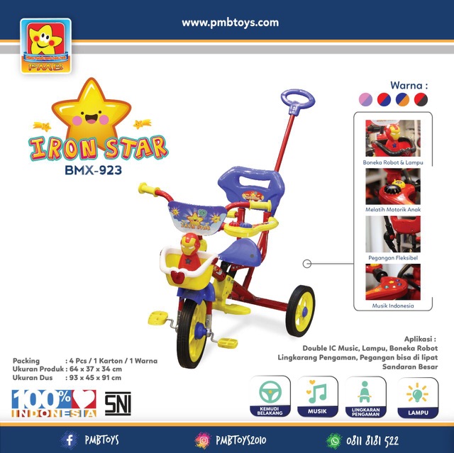 Sepeda Anak Tricycle PMB BMX-923 Iron Man