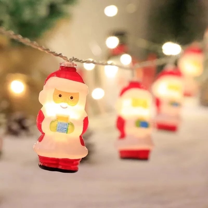 Lampu Tumblr 10 / 20-led Bentuk Santa Claus Tenaga Baterai Untuk Dekorasi