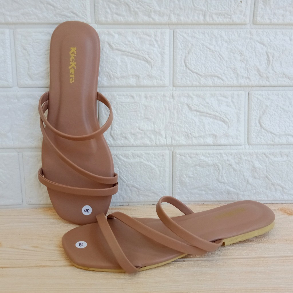 Kickers BDR T02 Sandal Wanita Flat Teplek Tali Size 37-40