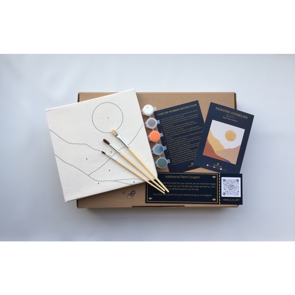 

Mountain Sunset / Painting by number / Painting kit