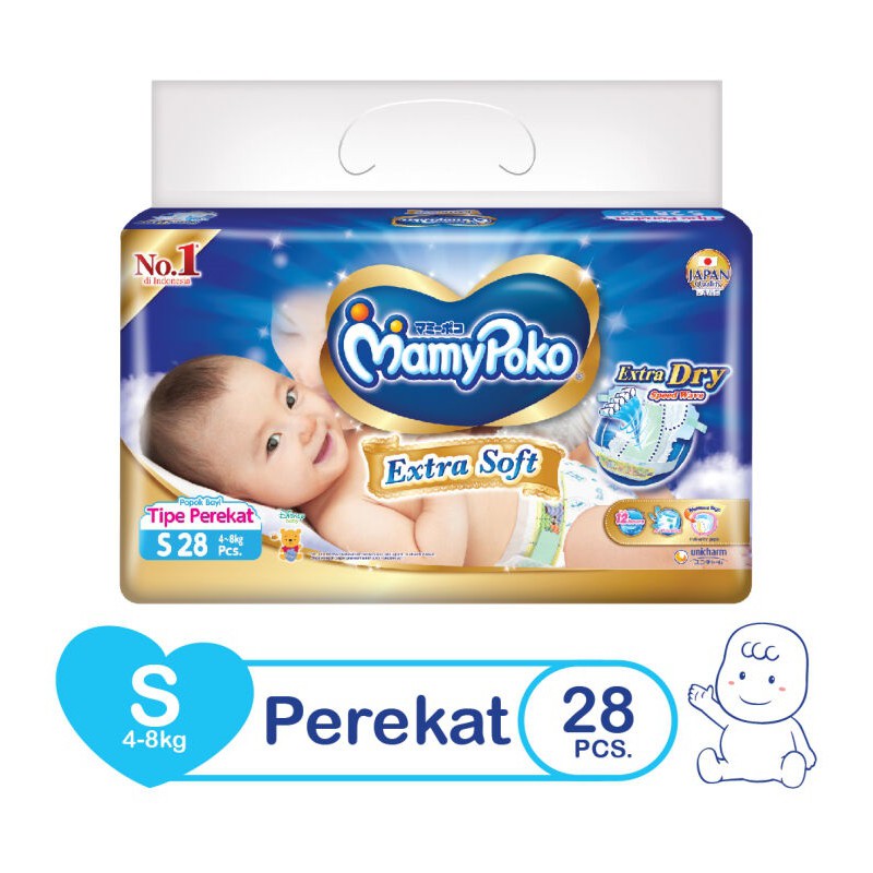 Mamy Poko Extra Soft Perekat S 28 - Popok Bayi