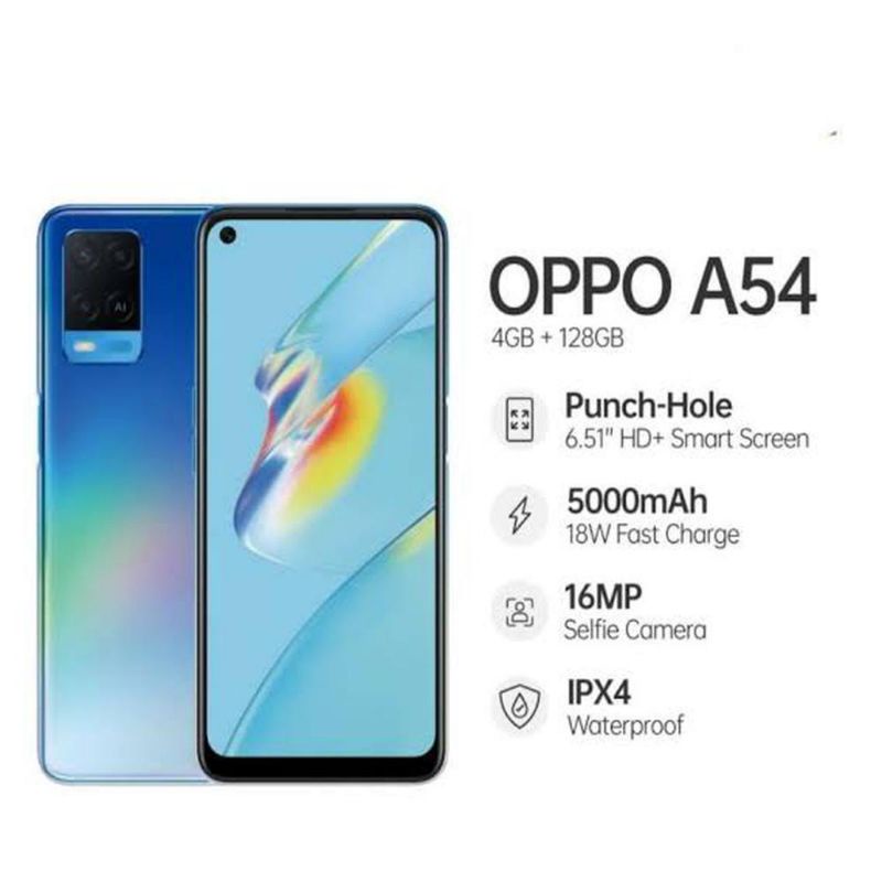 Oppo A54 Ram 6GB/128GB Baterai 5000mAh Flash Charging 18watt