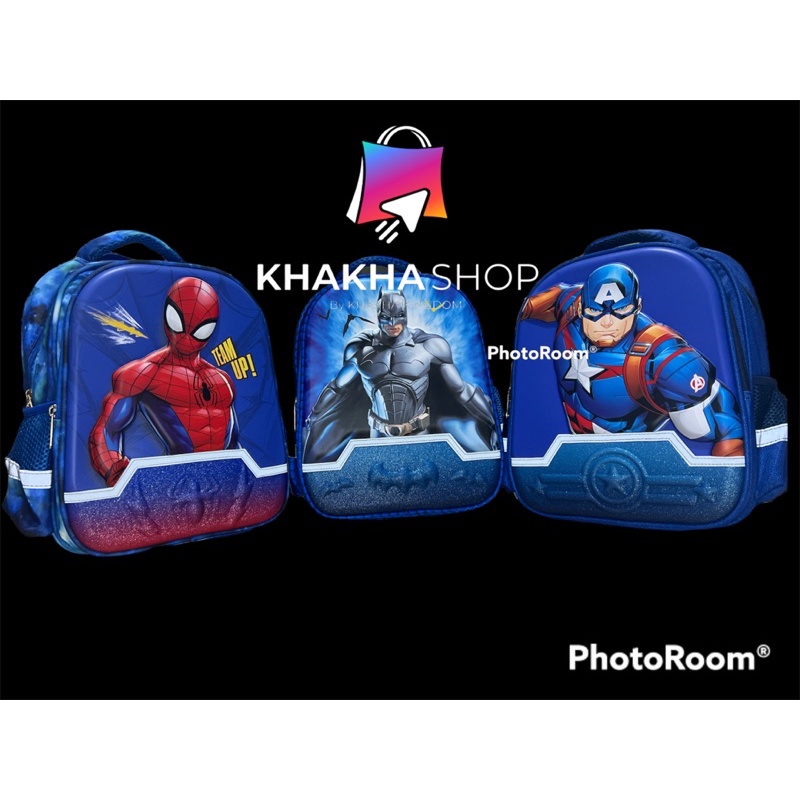 Tas Ransel Anak TK Karakter Super Hero Hsd 14,5inch , Batman, Spiderman, Kapten Amerika, Ironman, As